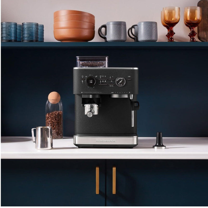 KitchenAid Fully Automatic Espresso Machine KF7 with Milk Container in Cast Iron Black (KES8557BK)