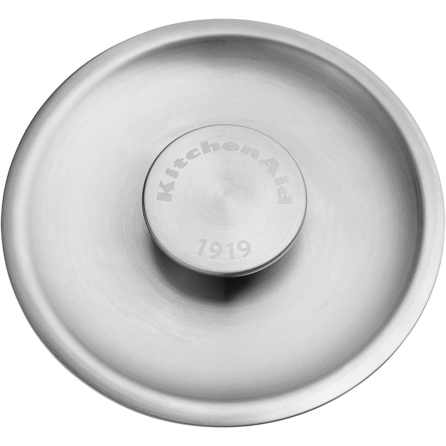 Stainless brew lid with embossed KitchenAid logo and 1919 mark
