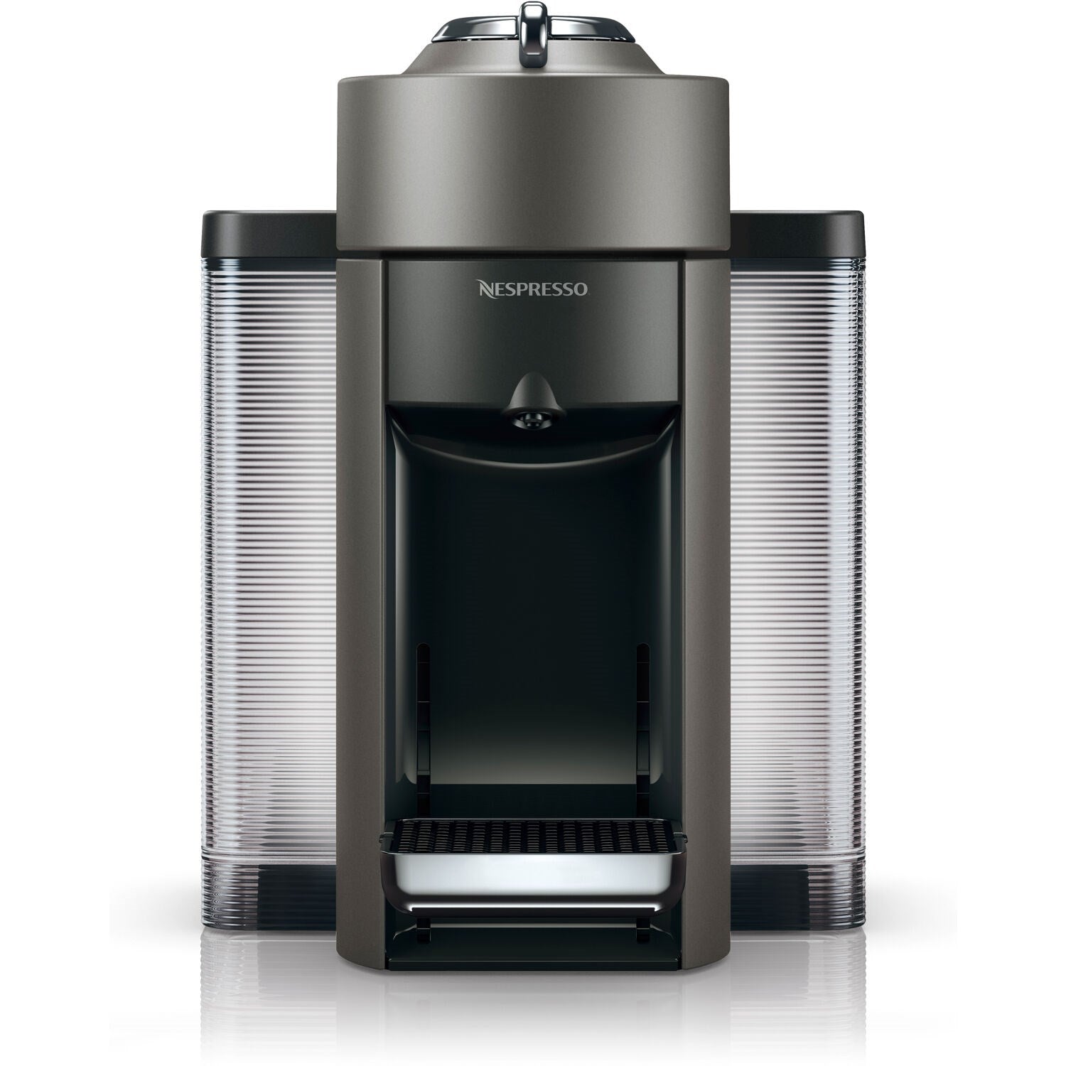 Titan single-serve coffee and espresso machine with front capsule area and drip tray