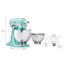 KitchenAid Bundle Artisan 5-Quart Tilt-Head Stand Mixer with Additional 3 Quart Bowls in Aqua Sky (KSM150TBAQ)