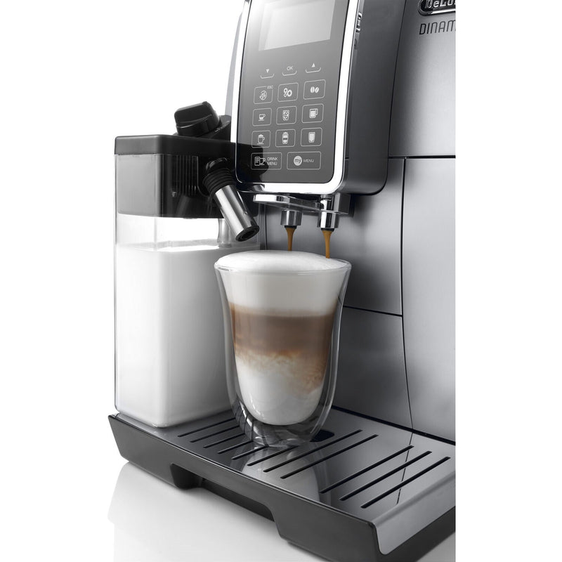 De'Longhi Package - Dinamica with LatteCrema Super Automatic Espresso Machine with Espresso Glass Set