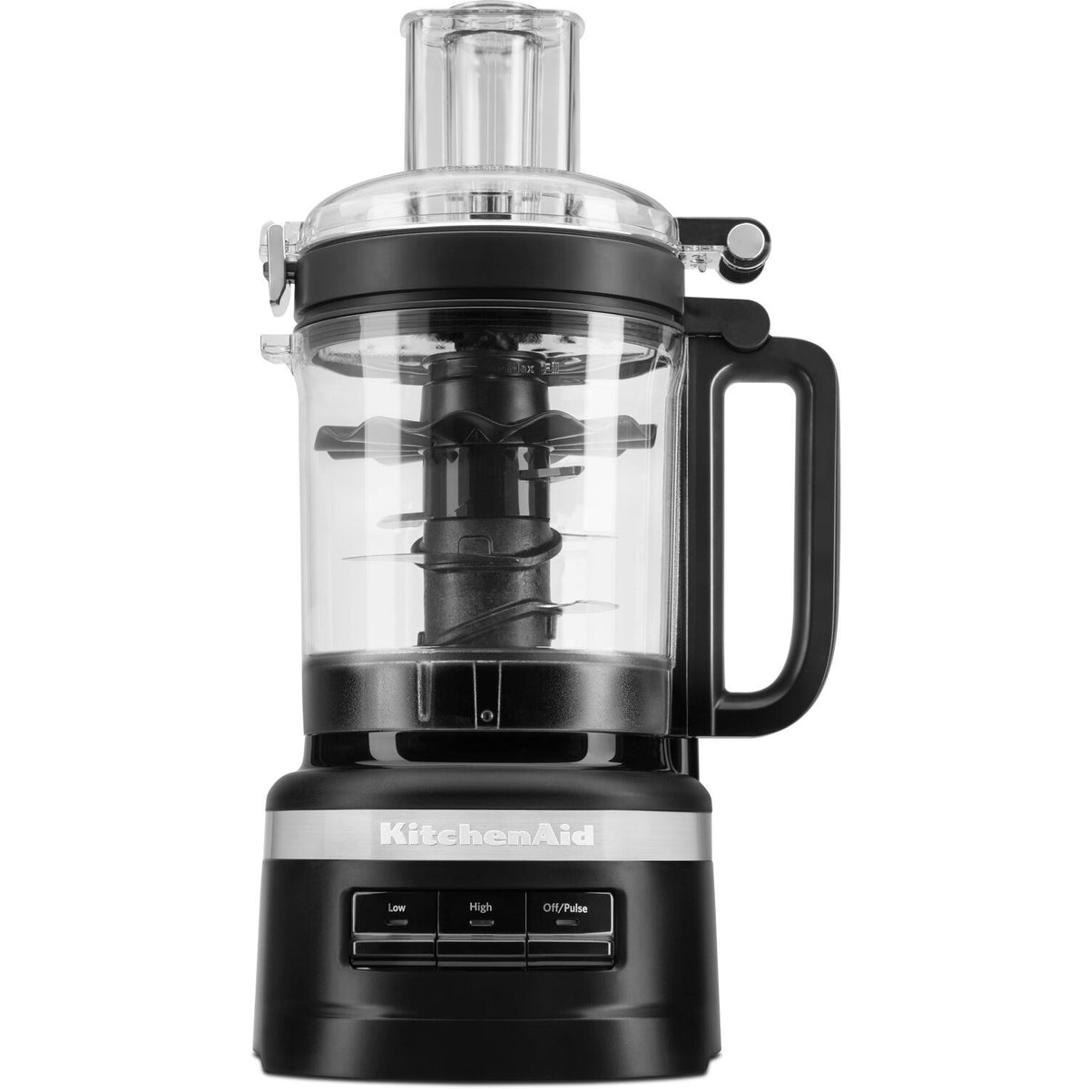 Black 9-cup food processor with clear bowl and control panel
