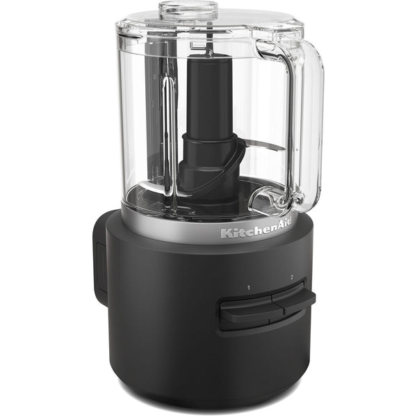 KitchenAid CORDLESS 12V 3.5 Cup Chopper in Black Matte with Battery, USB-C Cable, Wall Adapter Included (KFCR531BM)