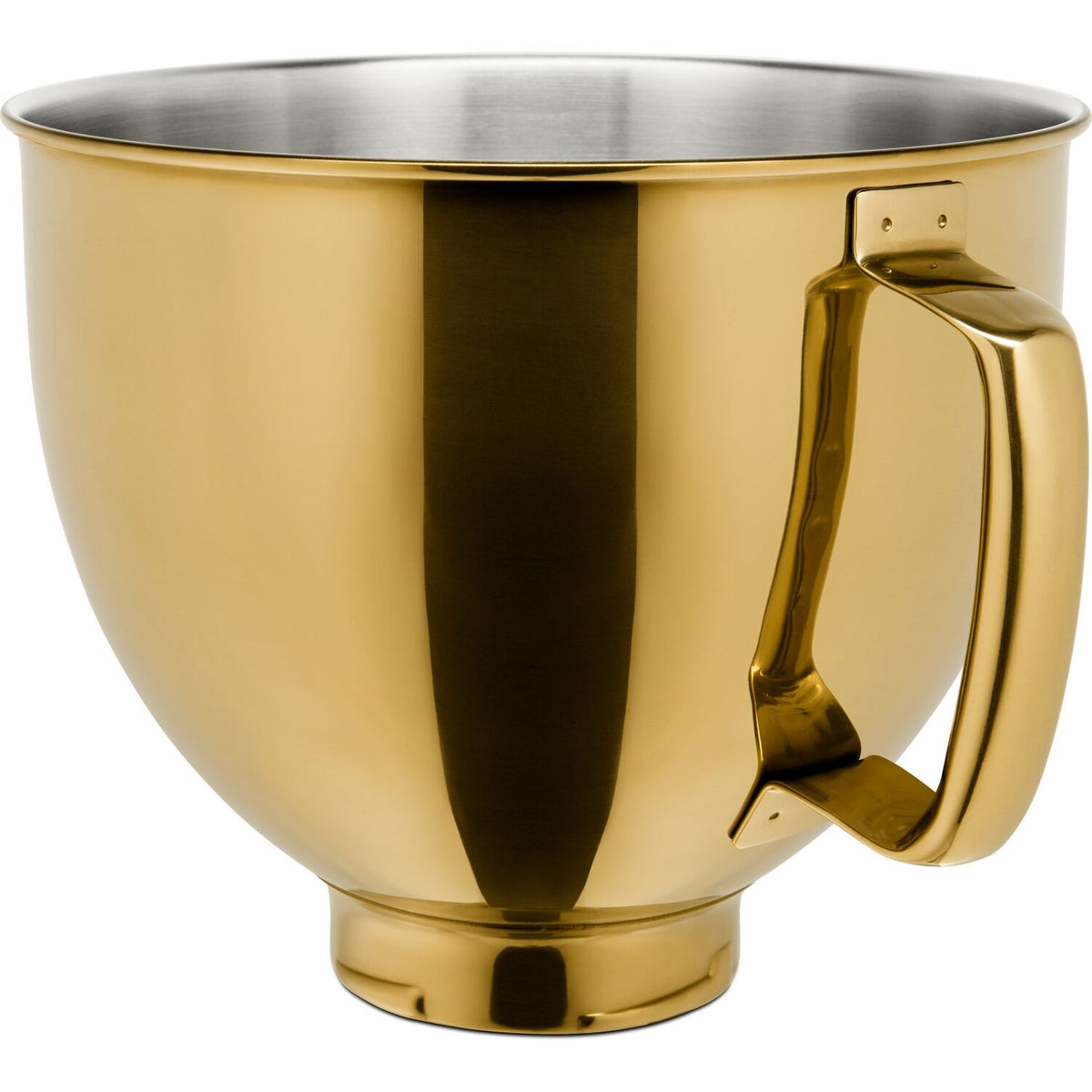 Radiant gold stainless steel mixing bowl with pouring lip and side handle