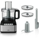 Braun 500W Easy Prep 8 Cup Food Processor in Stainless Steel & Black (FP3211SI)