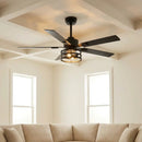 Parrot Uncle Vaczon 52-Inch DC Motor Industrial Downrod Ceiling Fan with Light and Remote Control