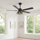 Parrot Uncle Vaczon 52-Inch DC Motor Industrial Downrod Ceiling Fan with Light and Remote Control