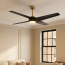 Parrot Uncle 60-Inch Parvez Modern DC Motor Downrod Mount Reversible Ceiling Fan with Lighting and Remote Control (F8313110V)