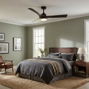 Parrot Uncle 52-Inch Ivy Industrial Downrod Mount LED Ceiling Fan with Remote Control (BBF6024BK)