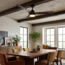 Parrot Uncle 52-Inch Ivy Industrial Downrod Mount LED Ceiling Fan with Remote Control (BBF6024BK)