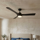 Parrot Uncle 52-Inch Ivy Industrial Downrod Mount LED Ceiling Fan with Remote Control (BBF6024BK)