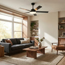 Parrot Uncle Vaczon 52-Inch 5 Blades DC Motor Modern Downrod Ceiling Fan with LED Light and Remote Control (VZA01A117BK)