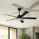 Parrot Uncle Vaczon 52-Inch 5 Blades DC Motor Modern Downrod Ceiling Fan with LED Light and Remote Control (VZA01A117BK)