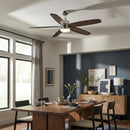 Parrot Uncle 52-Inch Dicken Farmhouse Downrod Mount Reversible Ceiling Fan with Lighting and Remote Control (BBLAB014A0)