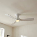 Parrot Uncle 52-Inch Ahmedabad Industrial DC Motor Flush Mount Reversible Ceiling Fan with LED Lighting and Remote Control (BBHDA199A)