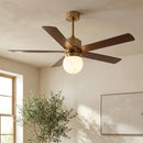 Parrot Uncle 52-Inch Alva Double-sided Blades Downrod Mount LED Ceiling Fan with Remote Control (F6034GD)