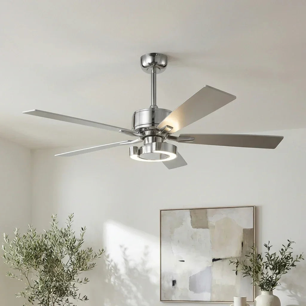 Parrot Uncle 52-Inch Arlen Double-sided Blades Downrod Mount LED Ceiling Fan with Remote Control