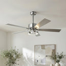 Parrot Uncle 52-Inch Arlen Double-sided Blades Downrod Mount LED Ceiling Fan with Remote Control