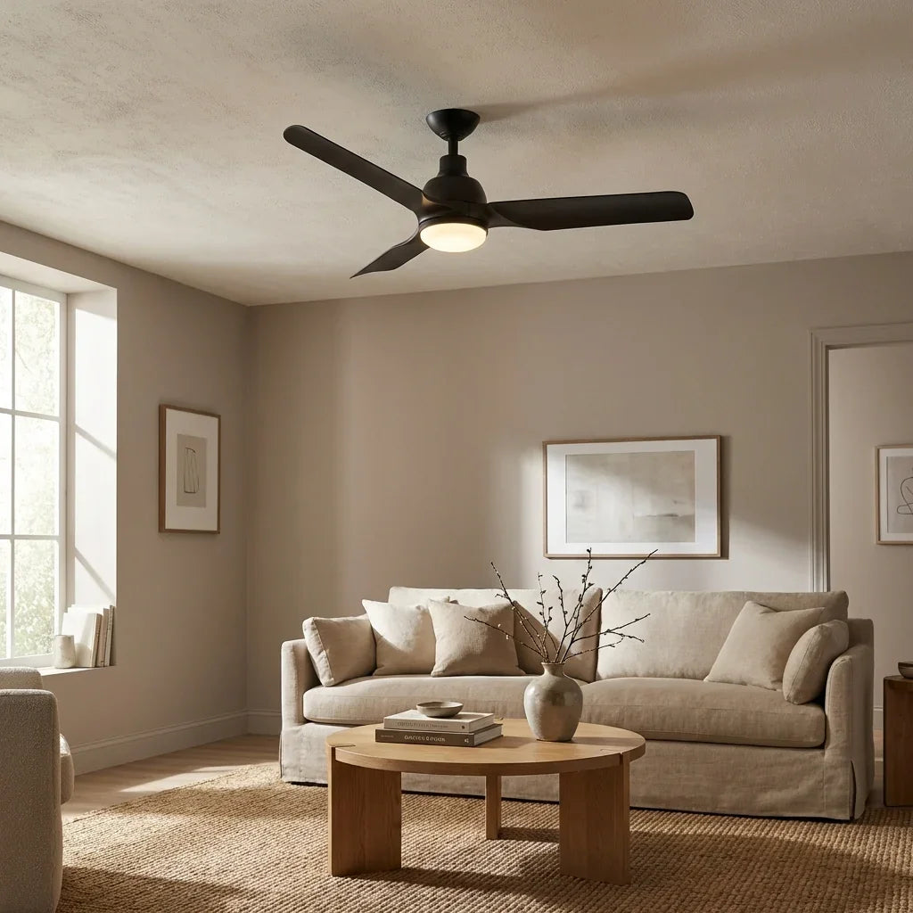 Parrot Uncle 52-Inch Cason Industrial Downrod Mount Reversible Ceiling Fan with LED Lighting and Remote Control (BBLAB011A)