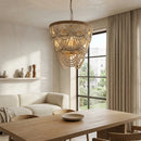 Parrot Uncle Hatfield 4-Light Bohemia Style Wood Beaded Chandelier