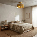 Parrot Uncle 3-Light Golden Semi Flush Mount Lighting (BBW9746-3)