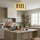 Parrot Uncle Golden Modern Semi Flush 3-Light Ceiling Lighting (BBW9744-3)