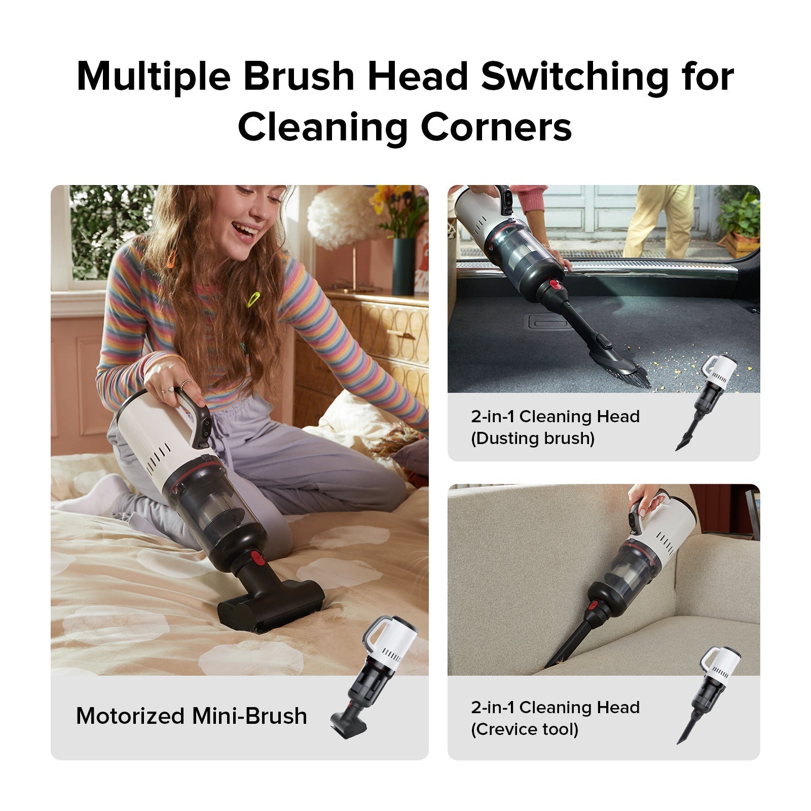 Cordless wet and dry vacuum with motorized mini-brush and crevice dusting tools