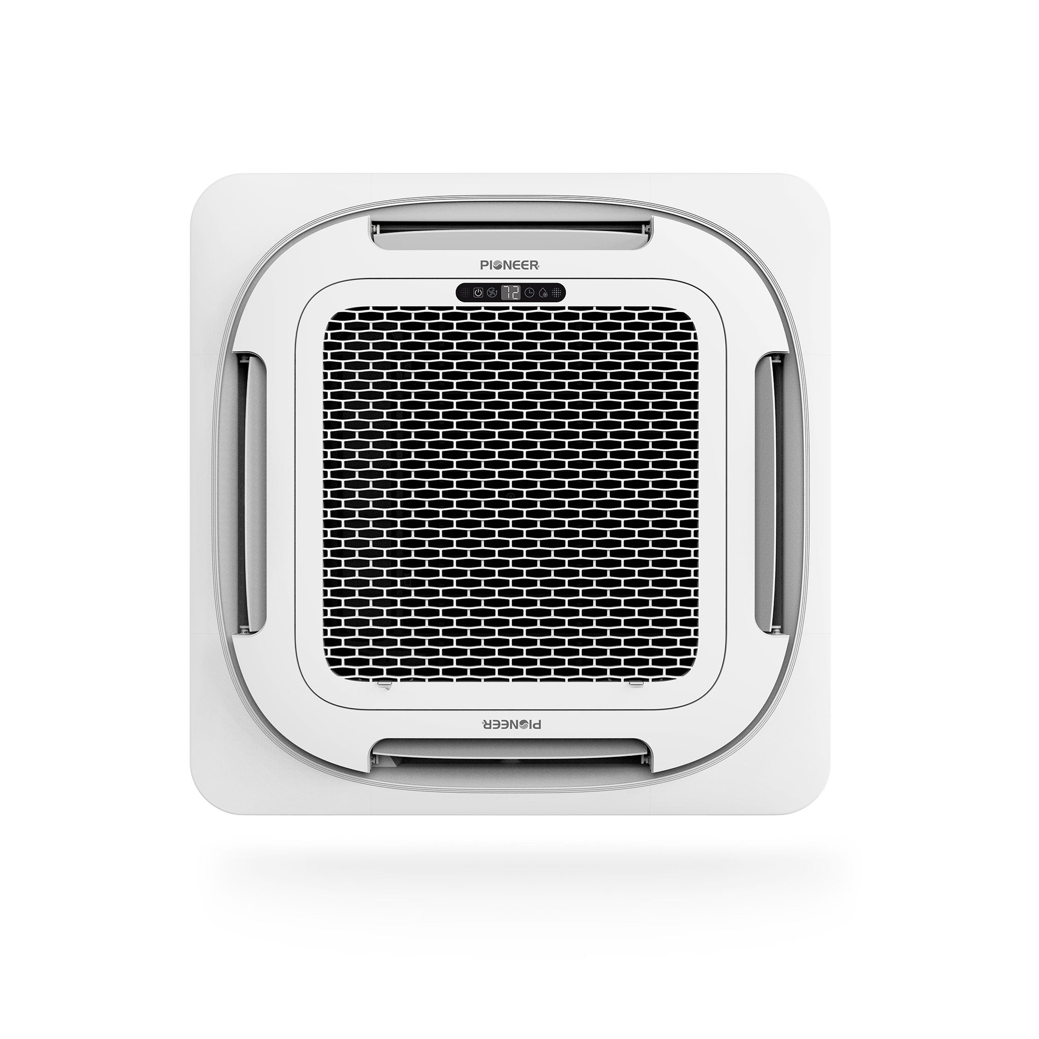 Ceiling cassette mini-split air conditioner grille, square white faceplate