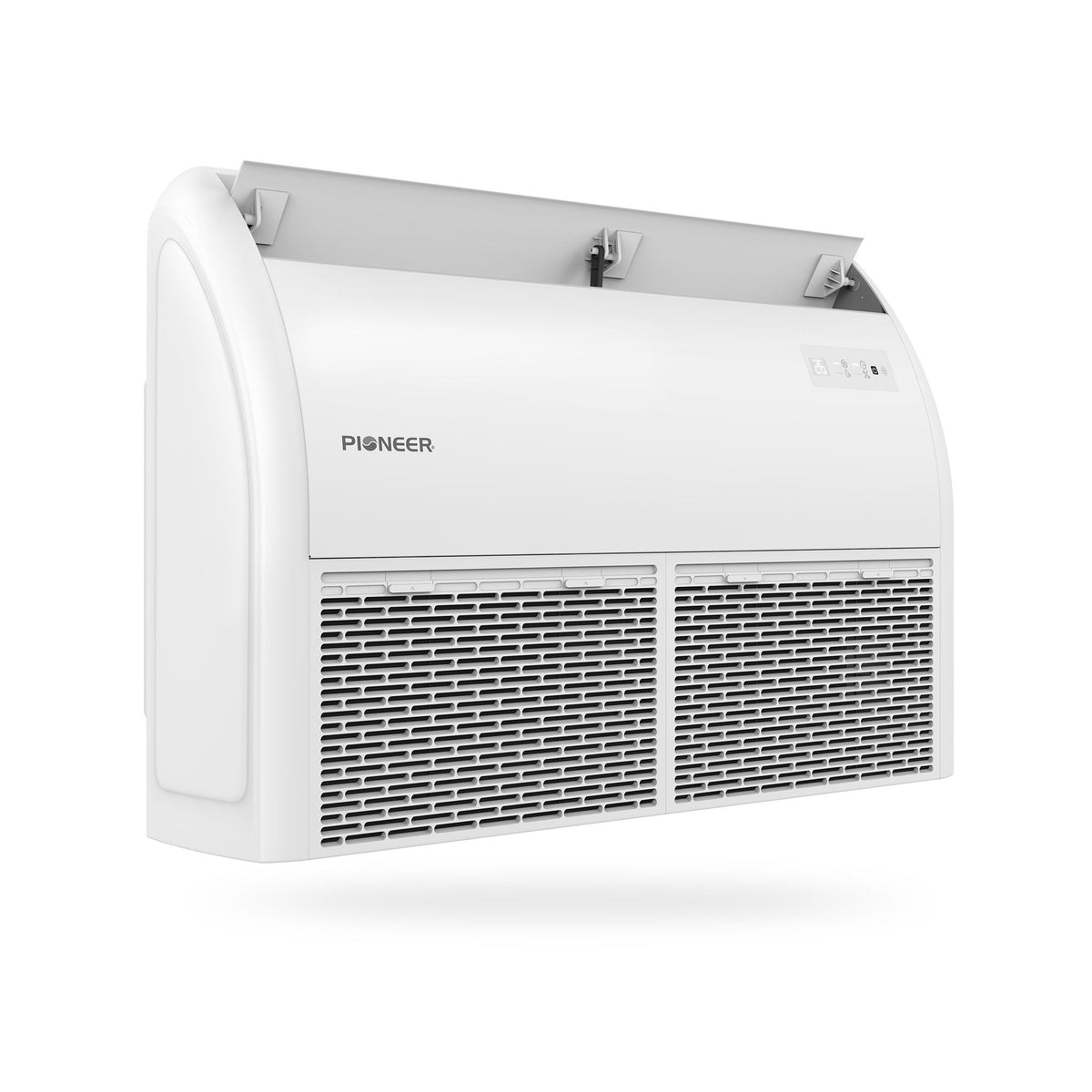 White Pioneer ductless indoor mini-split unit with front vent grille