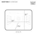 Kucht Horus 30-Inch Dual Fuel Range with 4.2 cu. ft. Electric Oven and 4 Gas Burners in Stainless Steel with Gold Accents and Digital Thermostat (KXP30-GL)