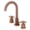 Kingston Brass Millennium Widespread Bathroom Faucet with Brass Pop-Up, Antique Copper (FSC892ZXAC)