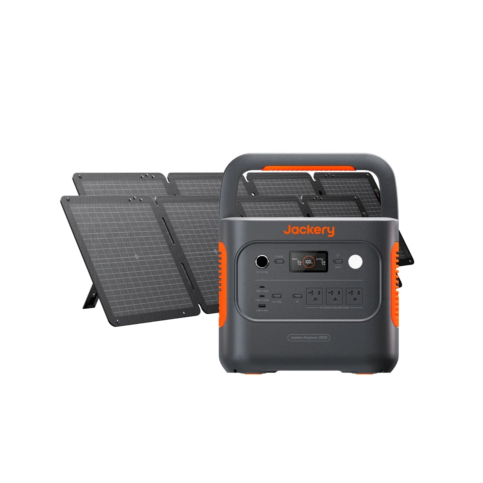 Jackery Explorer 2000 v2 Indoor Friendly Portable Power Station, 2042Wh LiFePO4 Battery, 2200W Solar Generator, USB-C PD 100W Fast Charging for Camping, Home Use