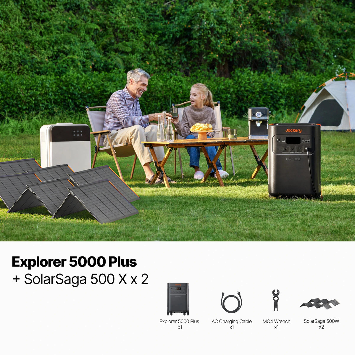 Jackery Solar Generator 5000 Plus Portable Power Station with AC Cable, 5000Wh LiFePO4, 7200W 120V/240V AC Output, Expandable to 60kWh, Essential Home Backup for Power Outages