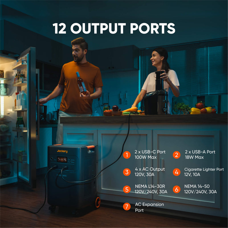 Jackery Explorer 5000 Plus Portable Solar Generator, 5000Wh LiFePO4 Battery, 120V/240V 7200W AC Output (21-0001-000288)