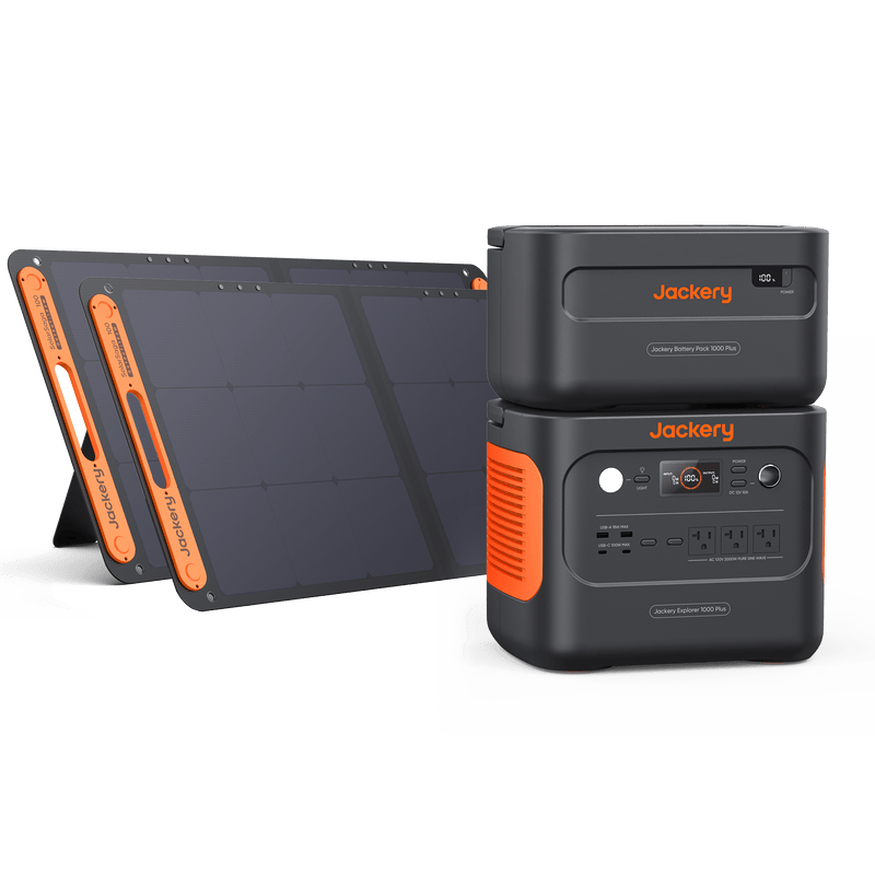 Jackery Solar Generator 1000 Plus, LiFePO4 Battery with 1264Wh Capacity, 2000W output, (60-1010-USC1B2)
