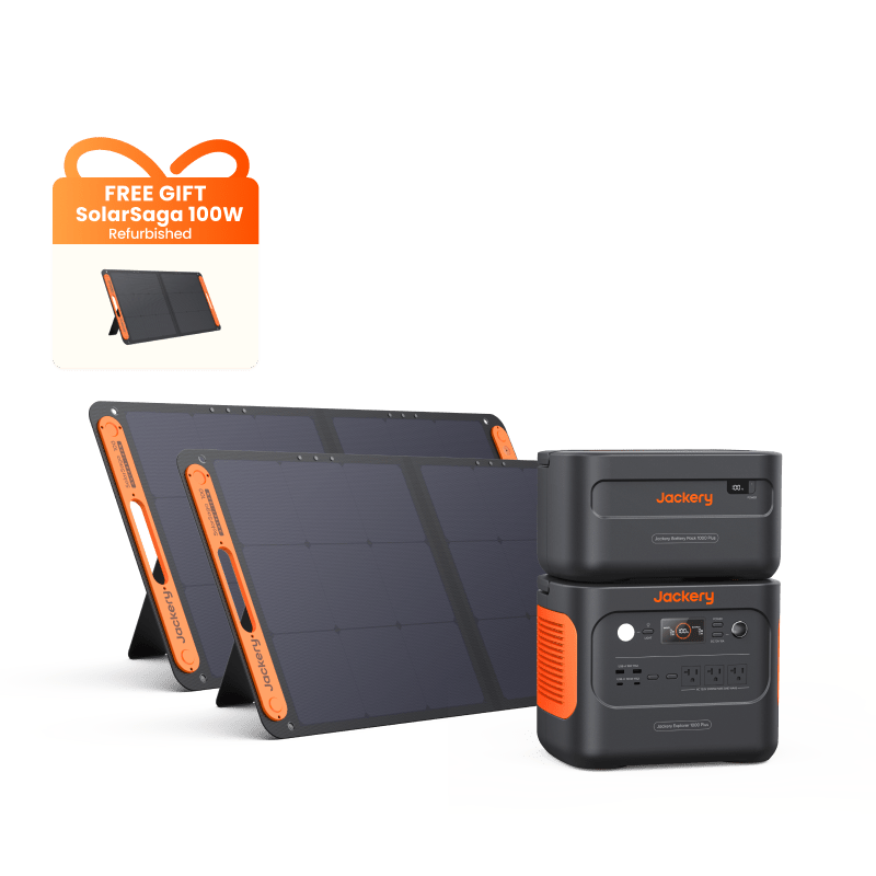 Jackery Solar Generator 1000 Plus, LiFePO4 Battery with 1264Wh Capacity, 2000W output, (60-1010-USC1B2)