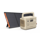 Portable power station (dune white) with foldable solar panel and side vent
