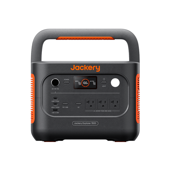 Jackery Explorer 1500 v2 Portable Power Station, 1536Wh LiFePO4 Battery, 2000W AC/4000W USB-C Output, 64 Minutes Fast Charging