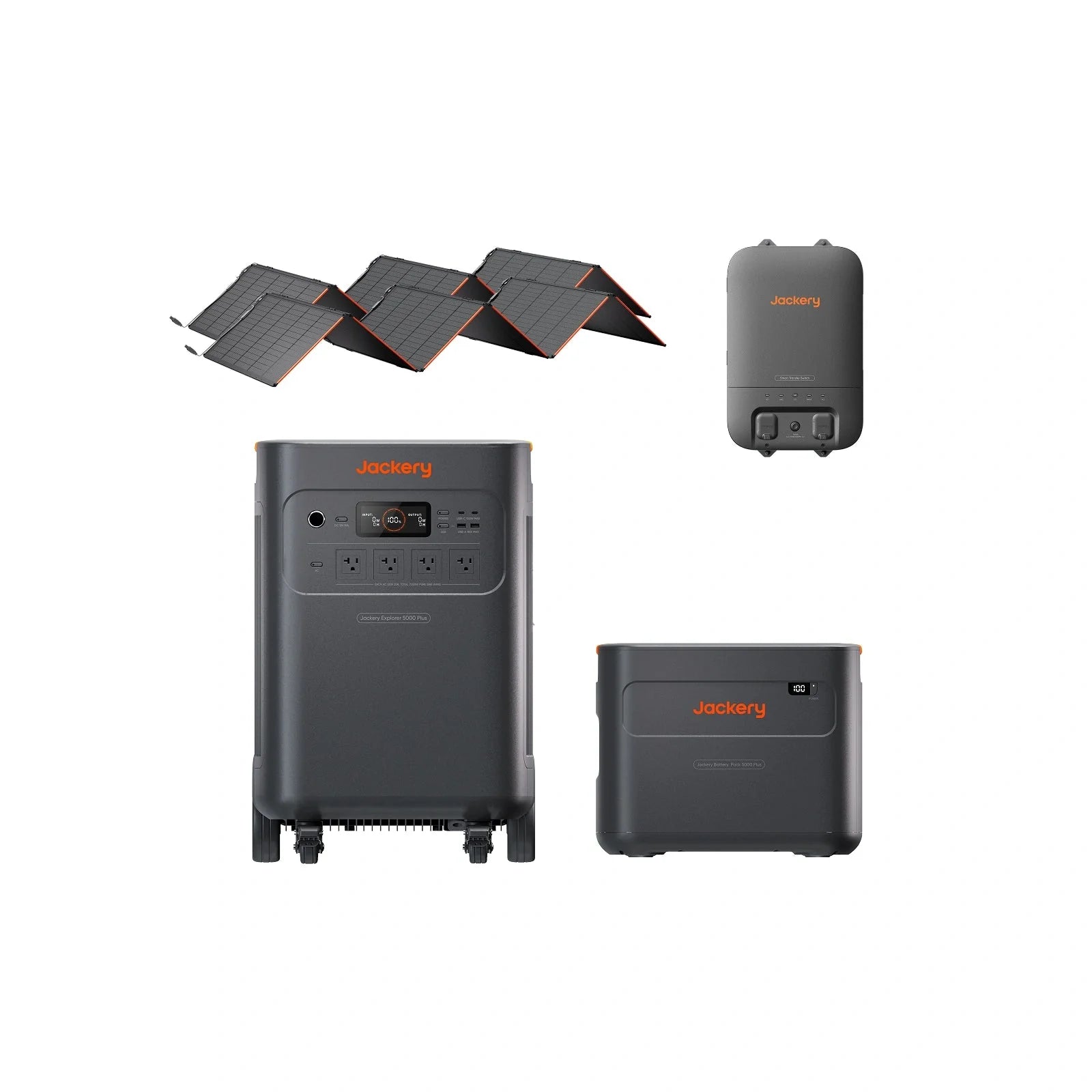 Jackery Solar Generator 5000 Plus Portable Power Station with AC Cable, 5000Wh LiFePO4, 7200W 120V/240V AC Output, Expandable to 60kWh, Essential Home Backup for Power Outages
