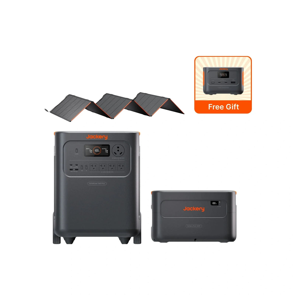 Jackery HomePower 3600 Plus Portable Power Station 3600W AC Output, 3584Wh LFP Solar Generator, Expandable up to 21kWh, Essential Home Backup for Home Use, Emergencies, RV