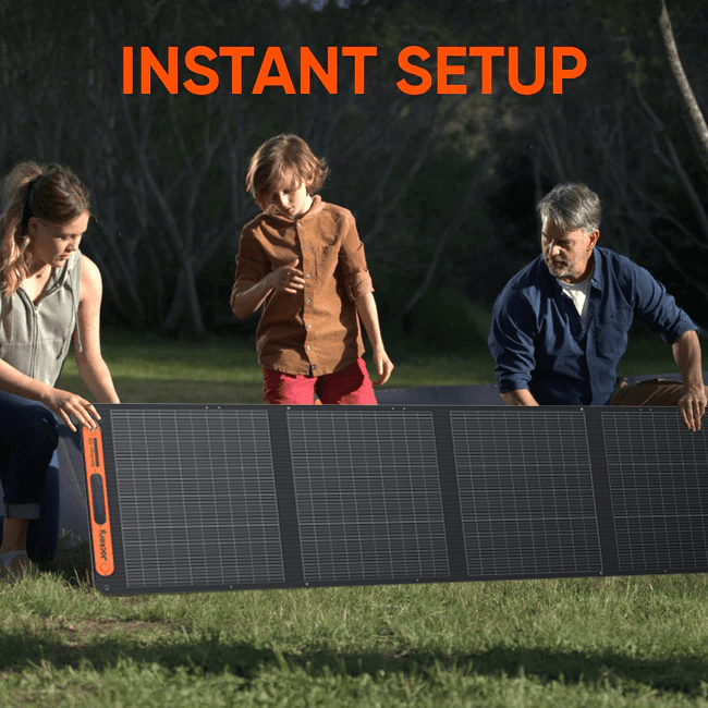 Jackery SolarSaga 200W Portable Solar Panel,IP68 Foldable Bifacial Solar Panels,Compatible with Jackery Explorer Power Station and Solar Generator,for Rooftops Outdoor Camping Off-Grid and RVs