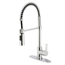 Kingston Brass Gourmetier Continental Single-Handle Deck-Mount Pre-Rinse Kitchen Faucet, Polished Chrome (LS8771CTL)
