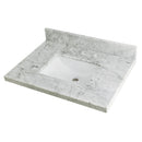 Kingston Brass Fauceture Templeton 30" x 22" Carrara Marble Vanity Top with Rectangular Sink (8" Faucet Drillings), Carrara Marble (KVPB3022M38SQ)
