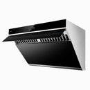 Fotile Slant Vent Series 30" 850 CFM Under Cabinet or Wall Mount Range Hood with 2 LED lights, and Push Buttons in Onyx Black Tempered Glass (JQG7522)