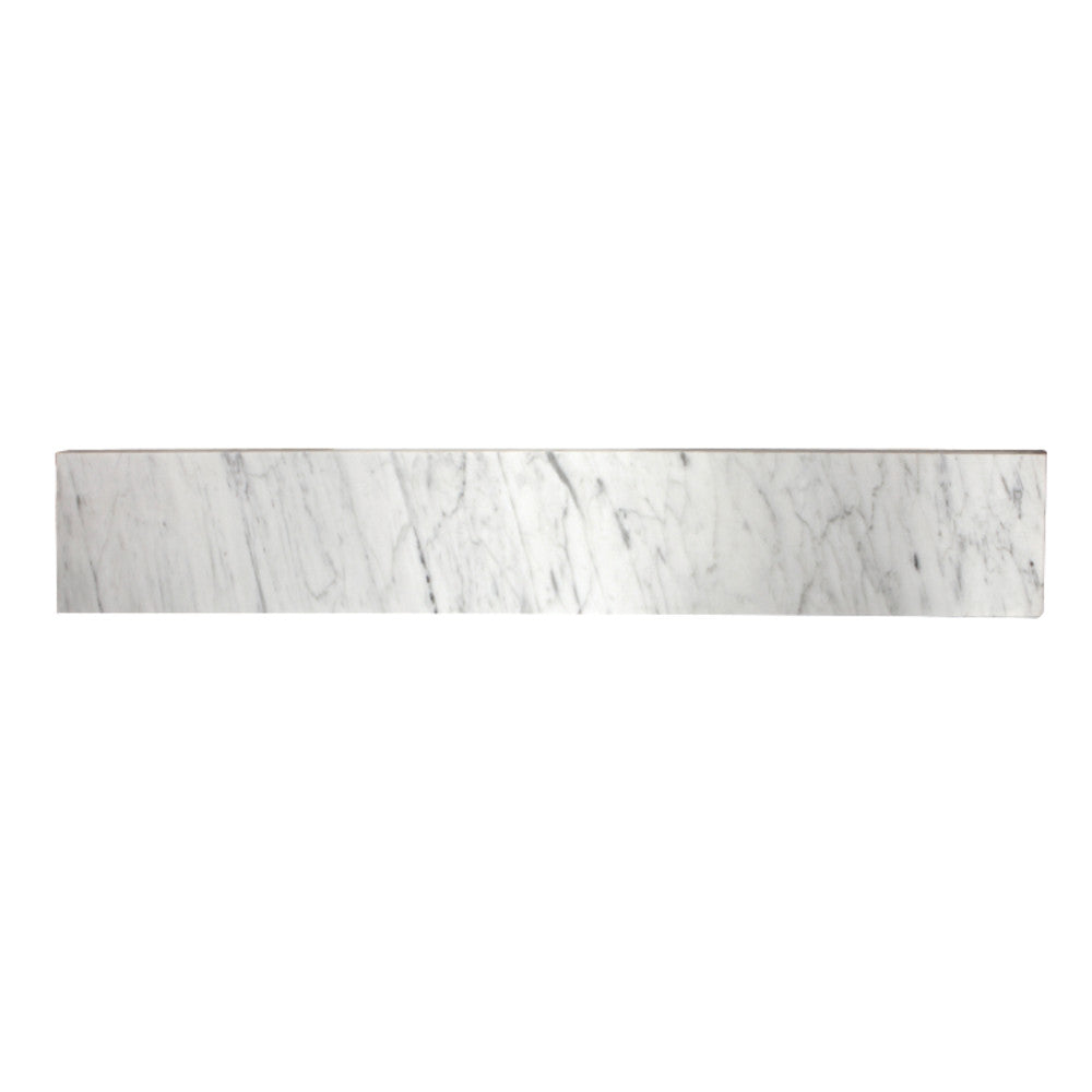Carrara white marble vanity backsplash, rectangular slab with gray veining