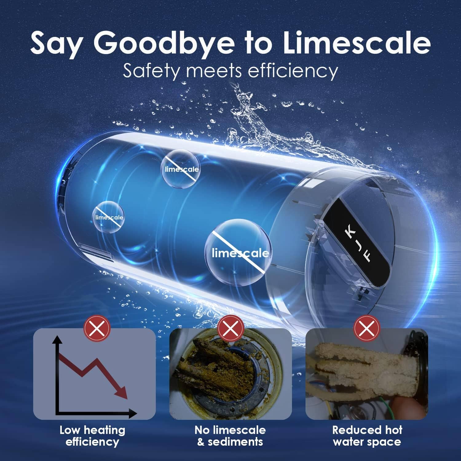 Dispenser system shown with anti-limescale tube effect and reduced heating concept