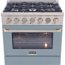 Kucht 36-Inch 5.2 cu ft. Natural Gas Dual Fuel Range in Little Blue (KDF362-LE)