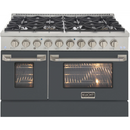 Kucht 48-Inch Dual Fuel Range with Natural Gas Burner Cooktop & Electric Oven in Cement Gray (KDF482 -CY)
