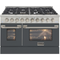 Kucht 48-Inch Dual Fuel Range with Natural Gas Burner Cooktop & Electric Oven in Cement Gray (KDF482 -CY)