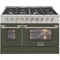 Kucht 48-Inch Dual Fuel Range with Propane Gas Burner Cooktop & Electric Oven in Olive Green (KDF482/LP-ON)